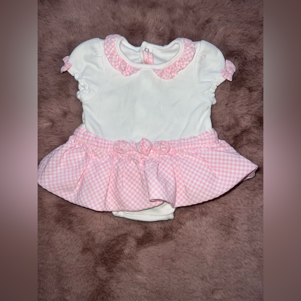 Pink and White Newborn Mayoral Baby Romper